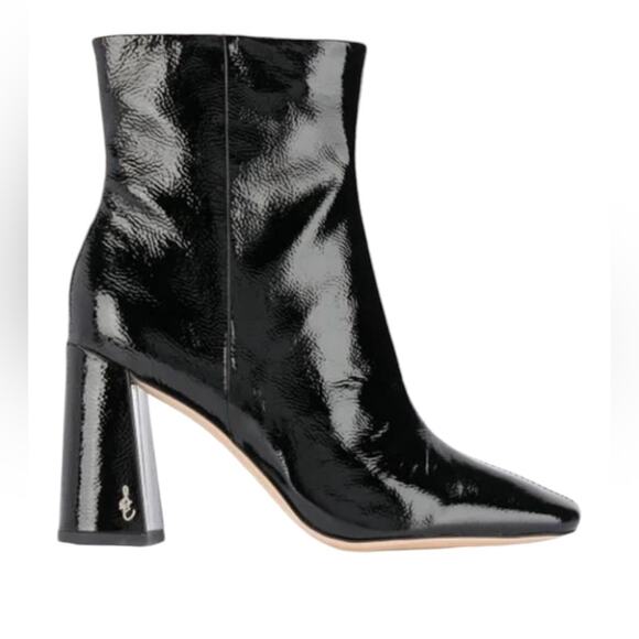 NWOT Sam Edelman Codie 2 Black Patent Leather Boots – Sz 8.5 - Picture 1 of 8